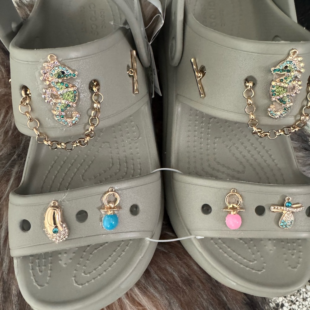 Crocs bedazzled platform shoes